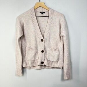 J.Crew Alpaca Merino Wool Blend Cardigan Speckled Neutral Button Front S